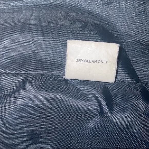 Sashimi Blue Military Ruffled Zip Front Peacoat M Preppy Winter Cozy Comfy - Picture 11 of 12